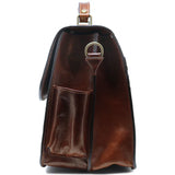 Floto Leather Duomo Briefcase Olive Honey Brown