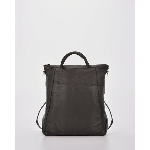 COBB & CO Eastwood Convertible Leather Shoulder Bag & Backpack Black