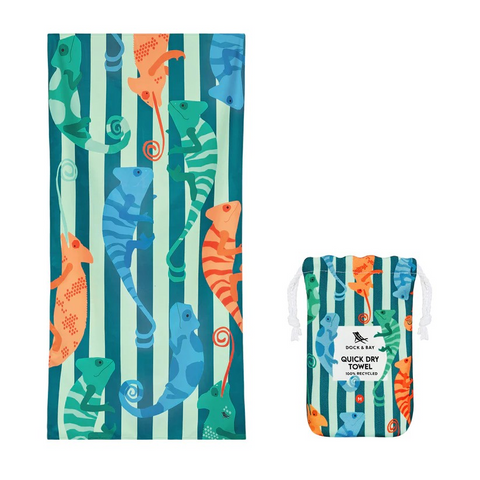 Dock & Bay Beach Towel Kids Collection M Karma Chameleon