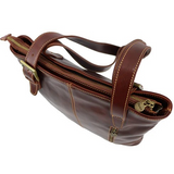 Floto Leather Tavoli Tote Shoulder Bag Vecchio Brown