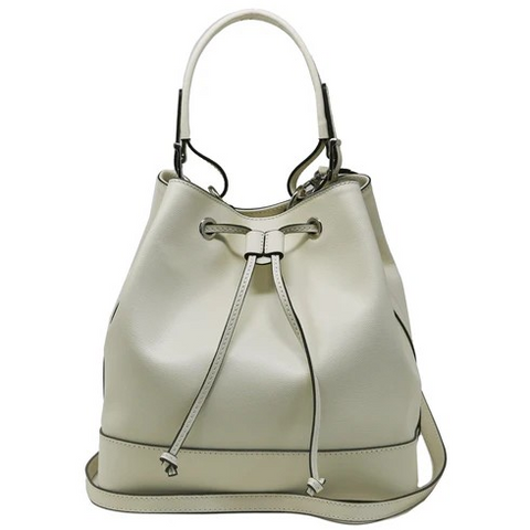 Floto Leather Milano Bucket Shoulder Bag Ivory