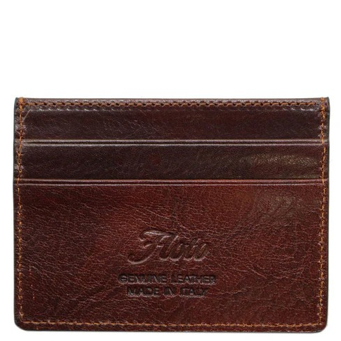 Floto Leather Venezia 4 Card Slim Wallet Vecchio Brown