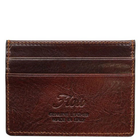 Floto Leather Venezia 4 Card Slim Wallet Vecchio Brown