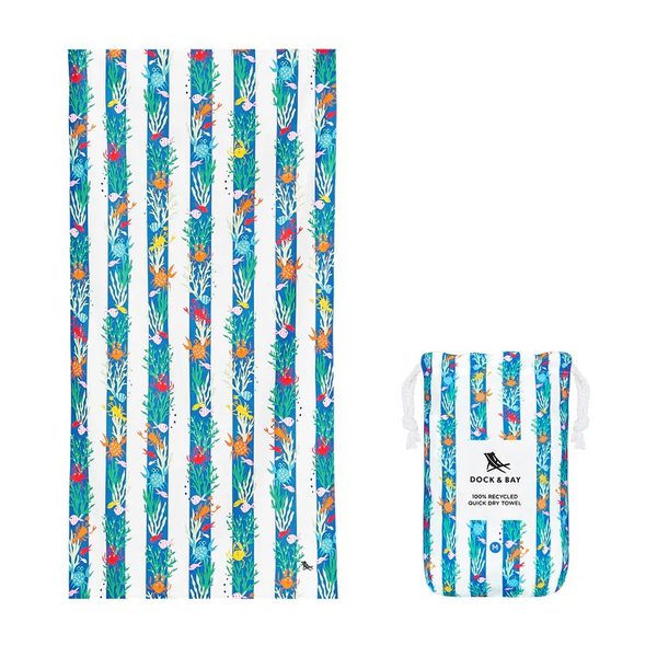 Dock & Bay Beach Towel Kids Collection M Beneath the Reef