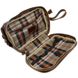 Floto Leather Positano Travel Kit Tobacco Brown