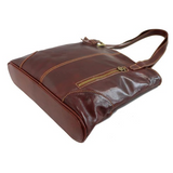 Floto Leather Tavoli Tote Shoulder Bag Vecchio Brown