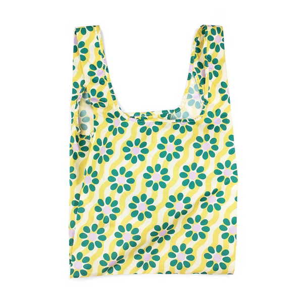 KIND Reusable Shopping Tote Bag Medium Wavy Daisy
