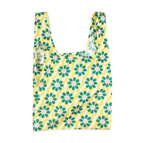 KIND Reusable Shopping Tote Bag Medium Wavy Daisy