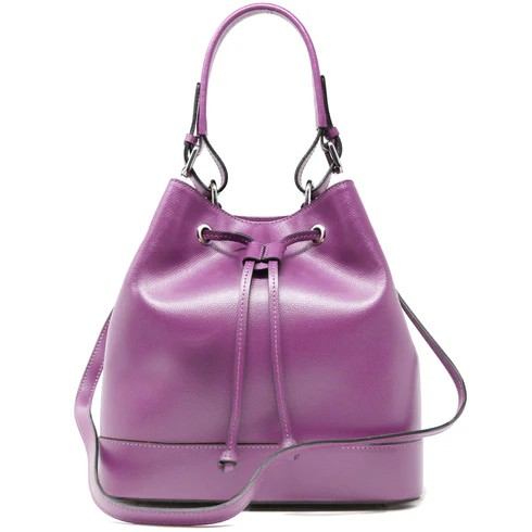 Floto Leather Milano Bucket Shoulder Bag Purple