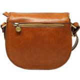 Floto Leather Chianti Crossbody Saddle Bag Tuscan Red