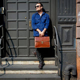 Floto Leather Milano Briefcase Vecchio Brown