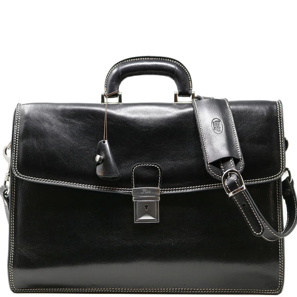 Floto Leather Milano Briefcase Black