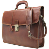 Floto Leather Milano Briefcase Vecchio Brown