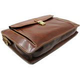 Floto Leather Milano Laptop Sleeve Briefcase Vecchio Brown