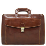 Floto Leather Milano Laptop Sleeve Briefcase Vecchio Brown