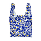 KIND Reusable Shopping Tote Bag Medium Abstract Flowers Blue