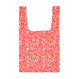 KIND Reusable Shopping Tote Bag Medium Abstract Flowers Red