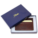 Floto Leather Venezia 4 Card Slim Wallet Navy Blue