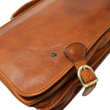 Floto Leather Piazza Messenger Briefcase Tobacco Brown