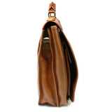 Floto Leather Piazza Messenger Briefcase Tobacco Brown