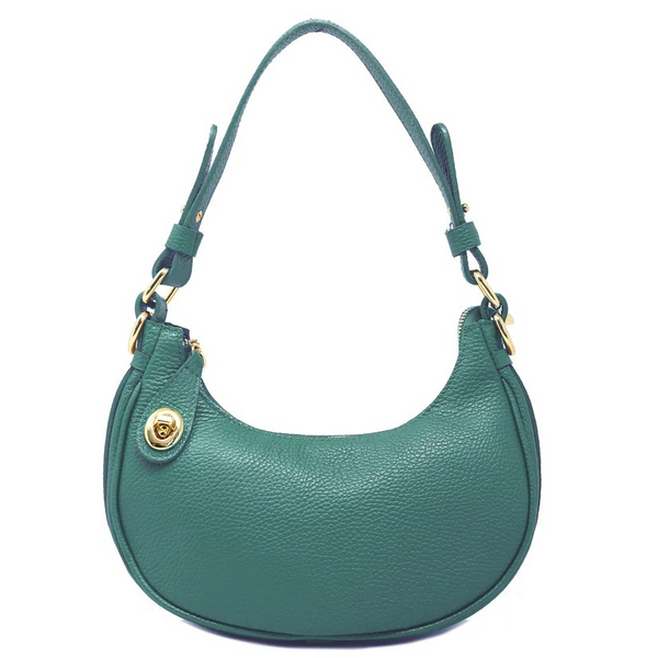 Floto Leather Ragazza Shoulder Bag Green