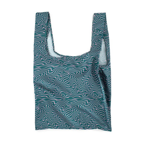 KIND Reusable Shopping Tote Bag Contours Green
