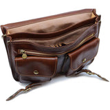 Floto Leather Poste Messenger Bag Briefcase Tobacco Brown
