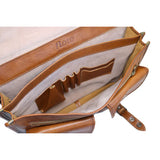 Floto Leather Poste Messenger Bag Briefcase Tobacco Brown