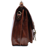 Floto Leather Poste Messenger Bag Briefcase Tobacco Brown