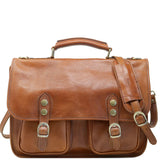 Floto Leather Poste Messenger Bag Briefcase Tobacco Brown