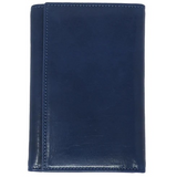 Floto Leather Venezia Long Tri-Fold Wallet Navy Blue