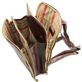 Floto Leather Venezia Knapsack Backpack Olive (Honey) Brown