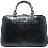 Floto Leather Venezia Slim Briefcase Laptop Bag Black