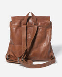 STITCH & HIDE WASHED LEATHER HAMBURG BACKPACK SADDLE BROWN - FREE WALLET POUCH