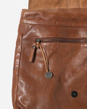 STITCH & HIDE WASHED LEATHER HAMBURG BACKPACK SADDLE BROWN - FREE WALLET POUCH