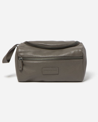 Stitch & Hide Leather Jett Toiletry Bag STONE BROWN