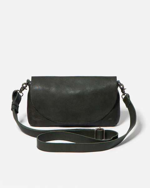 STITCH & HIDE LEATHER SYDNEY CLUTCH - FREE WALLET POUCH PETROL