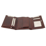 Floto Leather Venezia Long Tri-Fold Wallet Vecchio Brown