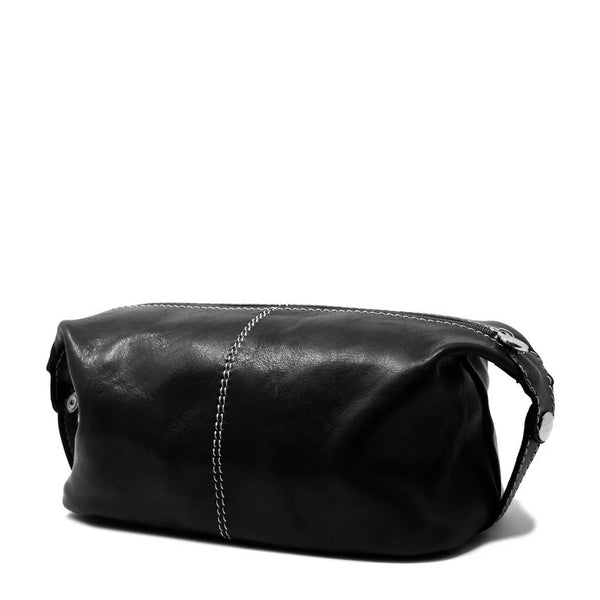Floto Leather Venezia Travel Kit Black