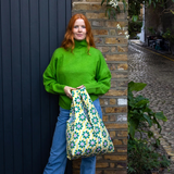 KIND Reusable Shopping Tote Bag Medium Wavy Daisy