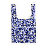 KIND Reusable Shopping Tote Bag Medium Abstract Flowers Blue