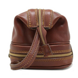 Floto Leather Positano Travel Kit Tobacco Brown