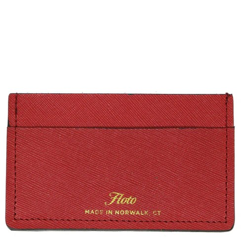 Floto Leather Sono Wide Card Wallet Saffiano Red
