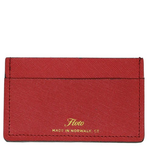Floto Leather Sono Wide Card Wallet Saffiano Red