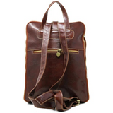Floto Leather Venezia Knapsack Backpack Olive (Honey) Brown