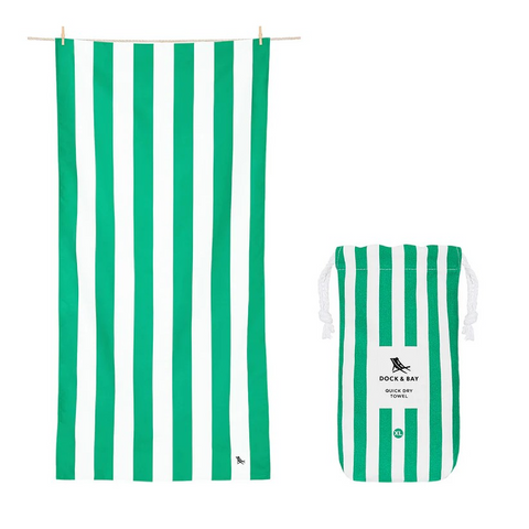 Dock & Bay Beach Towel Cabana Collection XL 100% Recycled Cancun Green