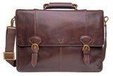 Hidesign Parker Leather Large Briefcase Brown