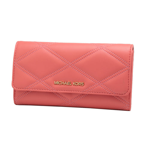 Michael Kors 35S2GTVF3U-GRAPEFRUIT Pink Leather Leather Wallet