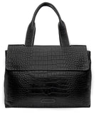 Hidesign Women's Leather Laptop Briefcase Work Bag Black