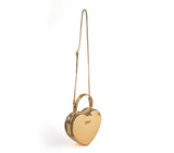 Gunas New York Sweetheart Gold Vegan Clutch Crossbody Bag